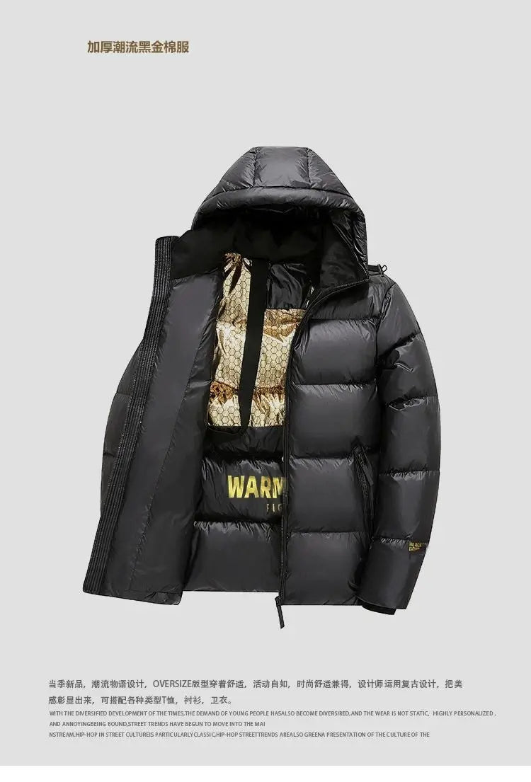 Winter jacket for Boys Girls Down Jacket Black Thickened Zipper Hooded Coat Big Childrens Kids Jacket