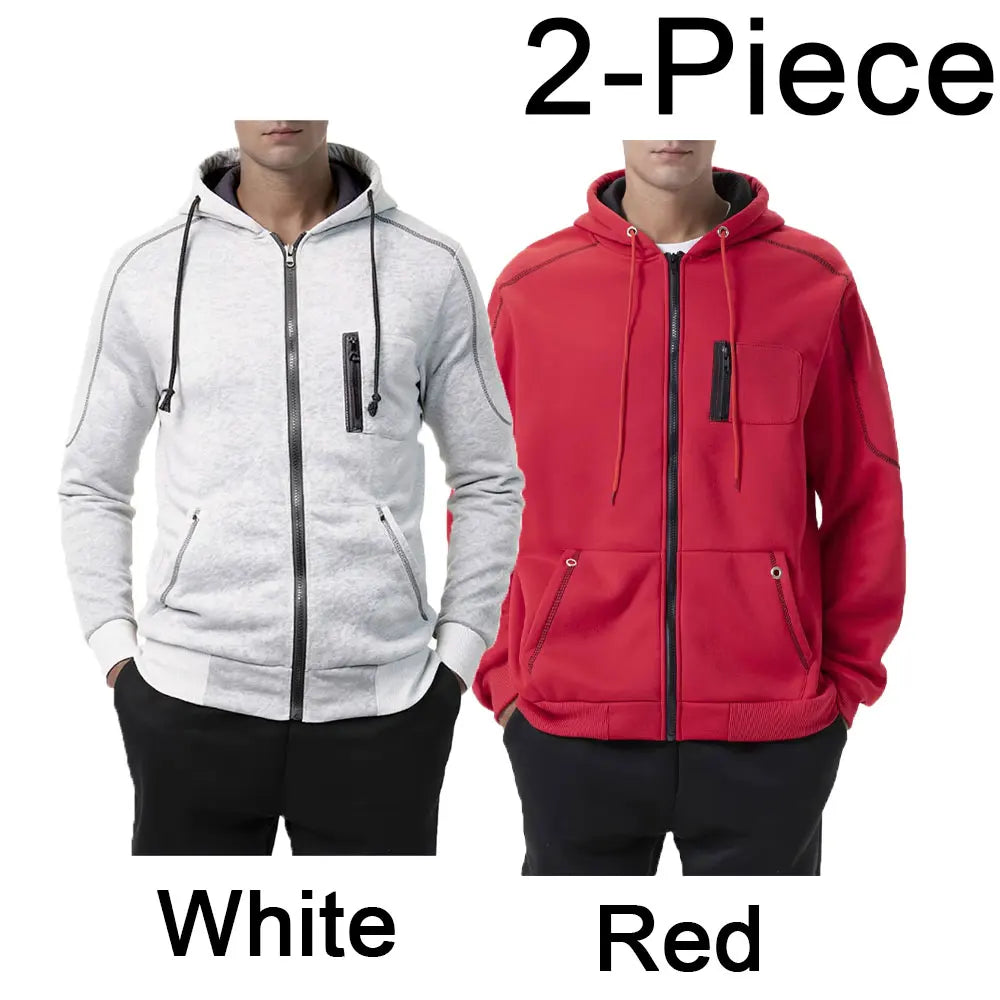 Men's Hoodie Black White Army Green Red Hooded Color Block Fleece Cool Casual Winter Clothing Apparel Hoodies Sweatshirts