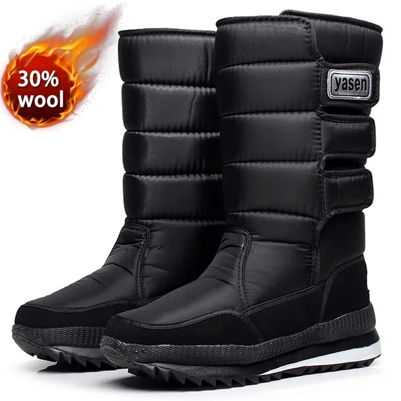 Men's Mid-calf Snow Boots Winter Plush Warm Cotton Boot Fashion Casual High Top Boots for Men Non-slip Platform Boots Big Size47