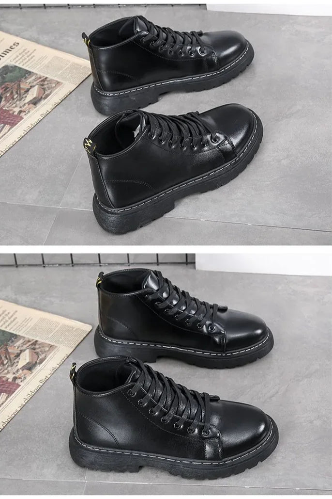 Winter Black Man Shoes Warm Boots for Men Short Barrel Booties Ankle Casual Comfortable Offers Trendy 2025 Cheap Fashion Sale