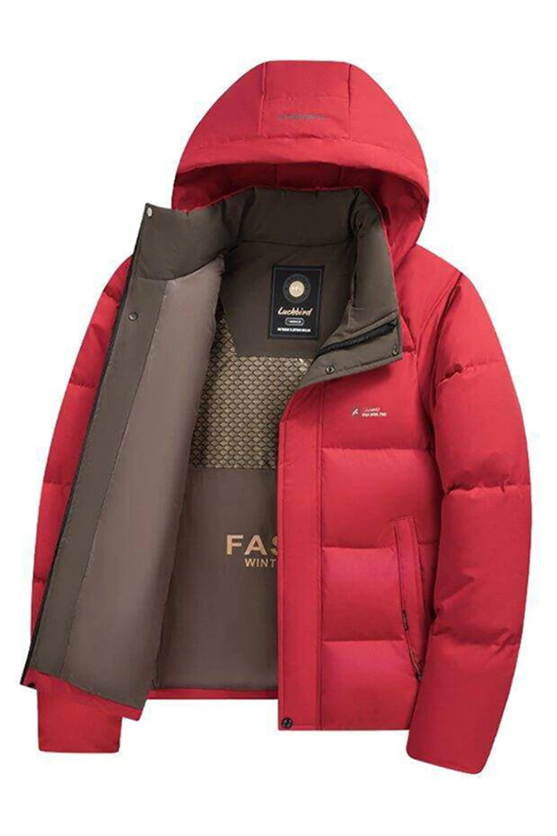 2025 Winter New Men's Graphene Thickened Warm Fashion Casual Hooded Cotton Jacket