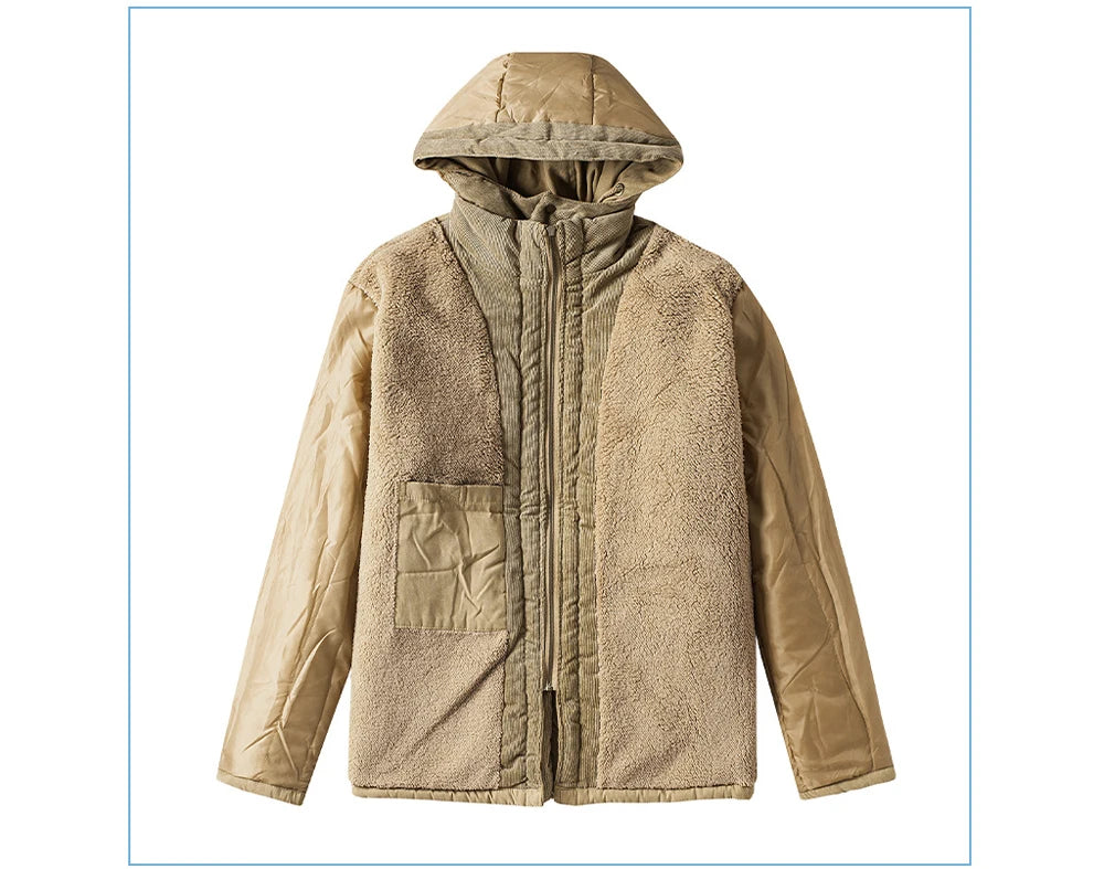 Winter Mens Fleece Warm Jackets Fashion Men Thicken Thermal Tactical Hooded Coats Men Outdoor Multi-pocket Windbreaker Jacket