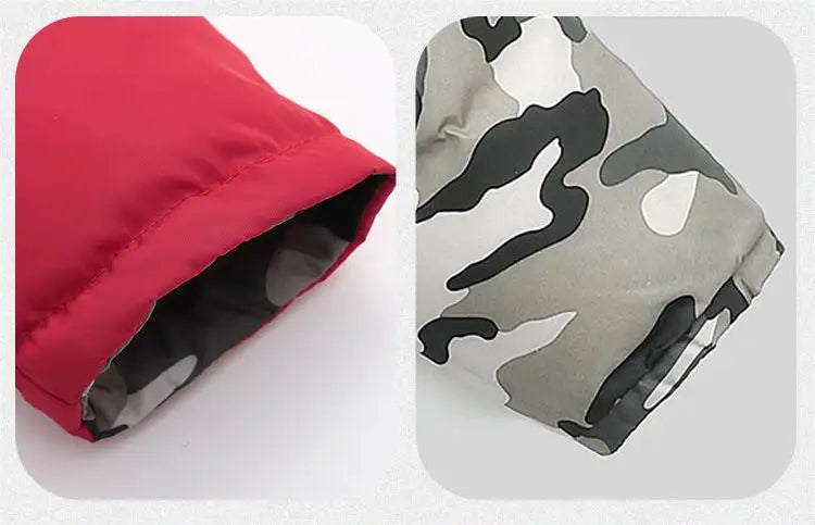 Winter Boys Down Jackets Thicken Warm Double Sided Wear Hooded Kids Coat For 2-10 Years Children Outerwear Clothing
