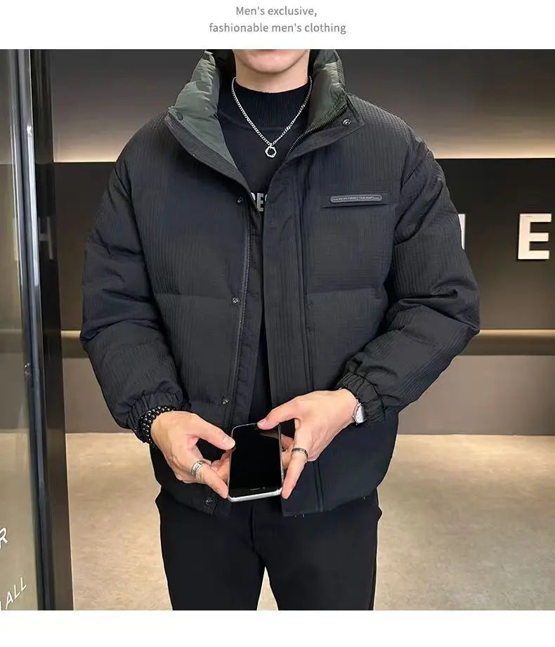 Winter New Shorts high-end White Duck Down Jacket Men Waterproof Casual Outdoor Portable Lightweight Plaid Male Padded Coats