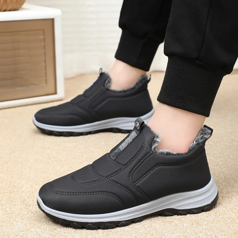 Winter Men Boots Outdoor Snow Boots Warm Lightweight Cotton Boot Non-slip Hiking Walking Shoes Fur Comfortable Women Ankle Boots