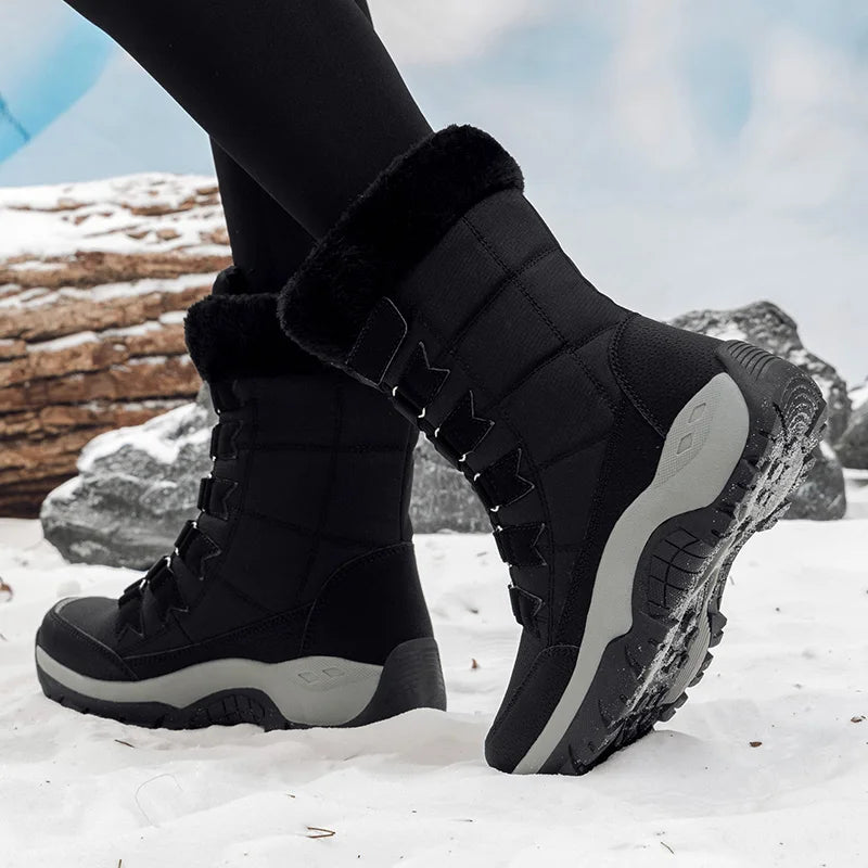 New Winter Women Boots High Quality Warm Women's Snow Boots Comfortable Ankle Boots Outdoor Waterproof Hiking Boots Size 36-42