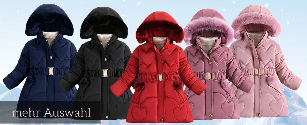 Girls' Winter Jacket with Hood,Children's Winter Coat,Warm Quilted Jacket,Kids Down Cottob Jacket,Outdoor Windproof Puffer Coat