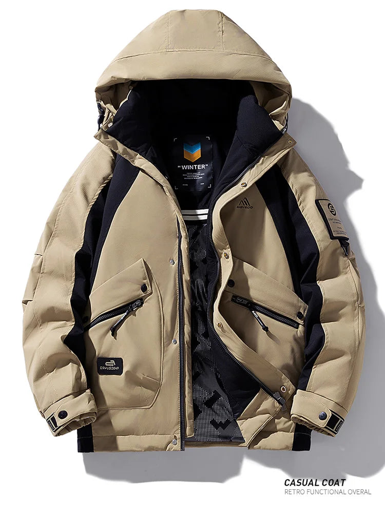 Winter Down Jacket - Outdoor Spliced Parka Outerwear