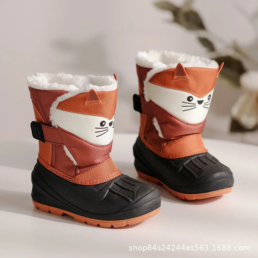 Girls Unicorn Snow Boots Waterproof Slip Resistant Cold Weather Shoes Brand Boy Girls Rubber Boots for Kids Fashion Sneakers
