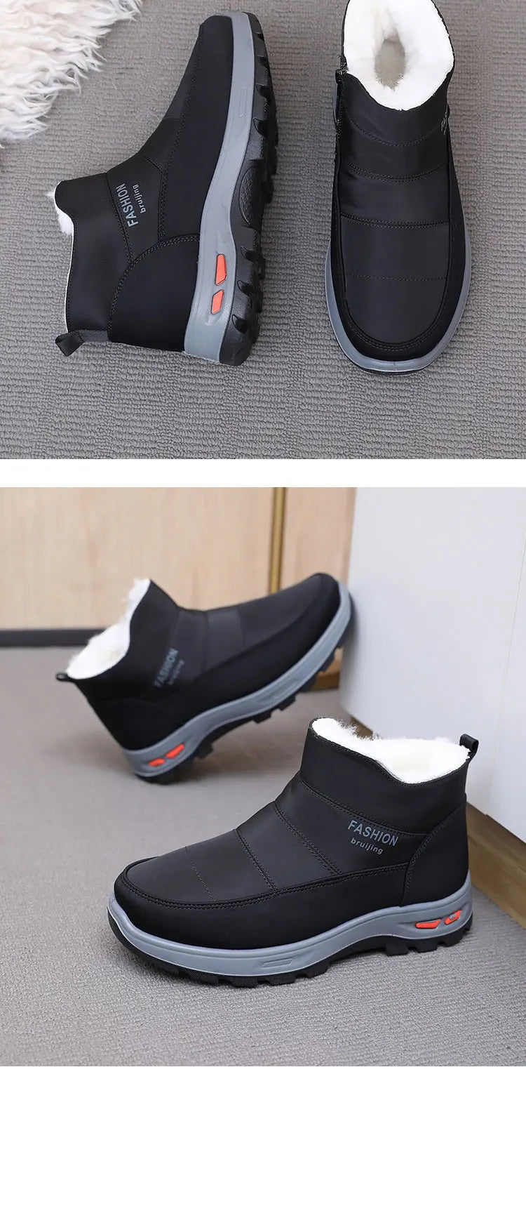 2025 Winter Men's New Thickened Cotton Shoes with Fleece Durable and Skid-resistant Warm and Comfortable Free Men's Shoes