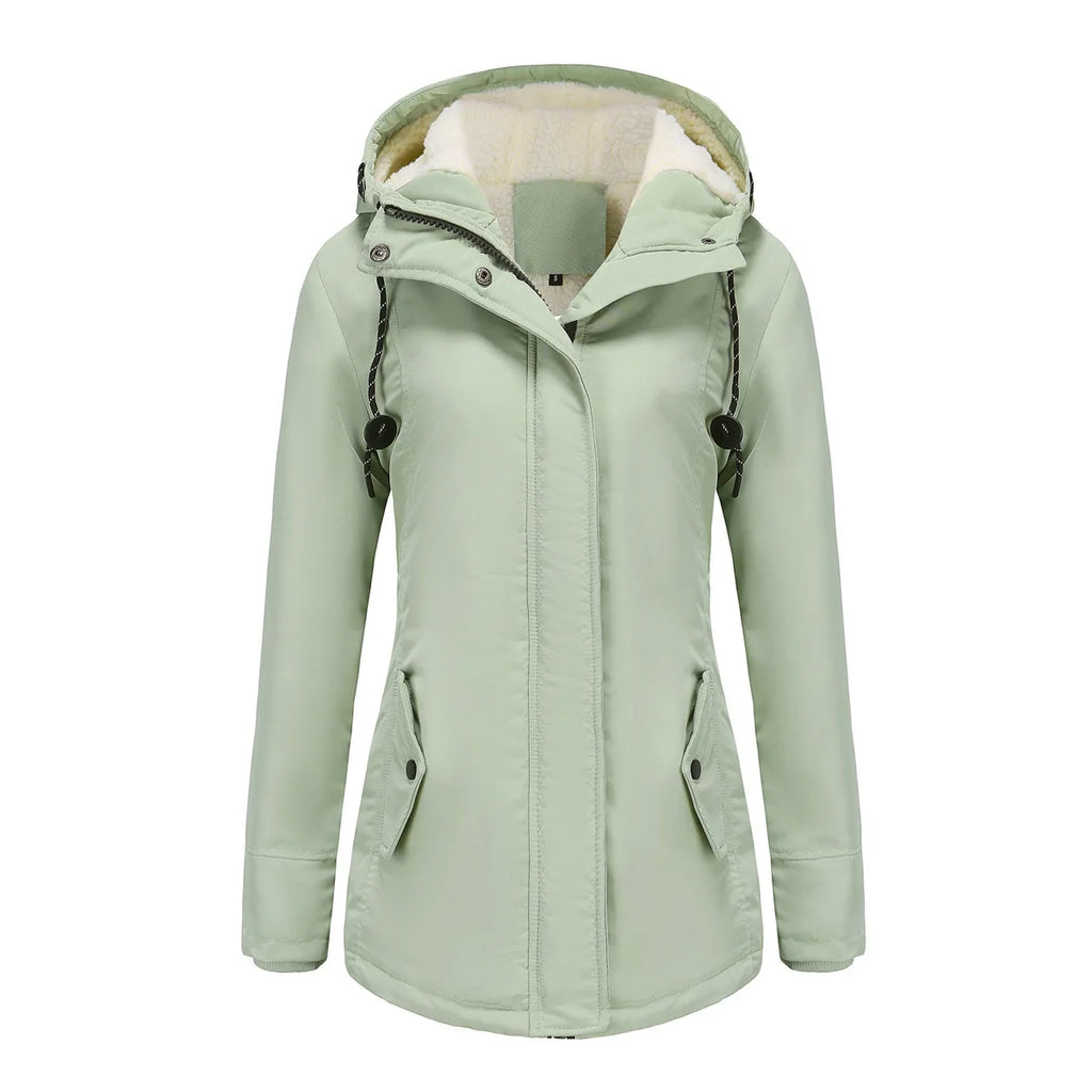 Winter Down Jackets Coats Women Warm Parkas Hooded Waterproof Thick Plush Fleece Lined Female Cotton Puffer Jacket Overcoat AY81