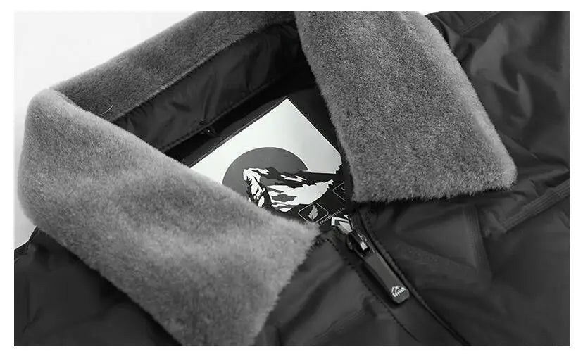 New Winter Men Fur Collar Down Jackets Warm Parkas High Quality Male Outwear Casual  Winter Coats Man Slim Fit Down Jackets 4XL