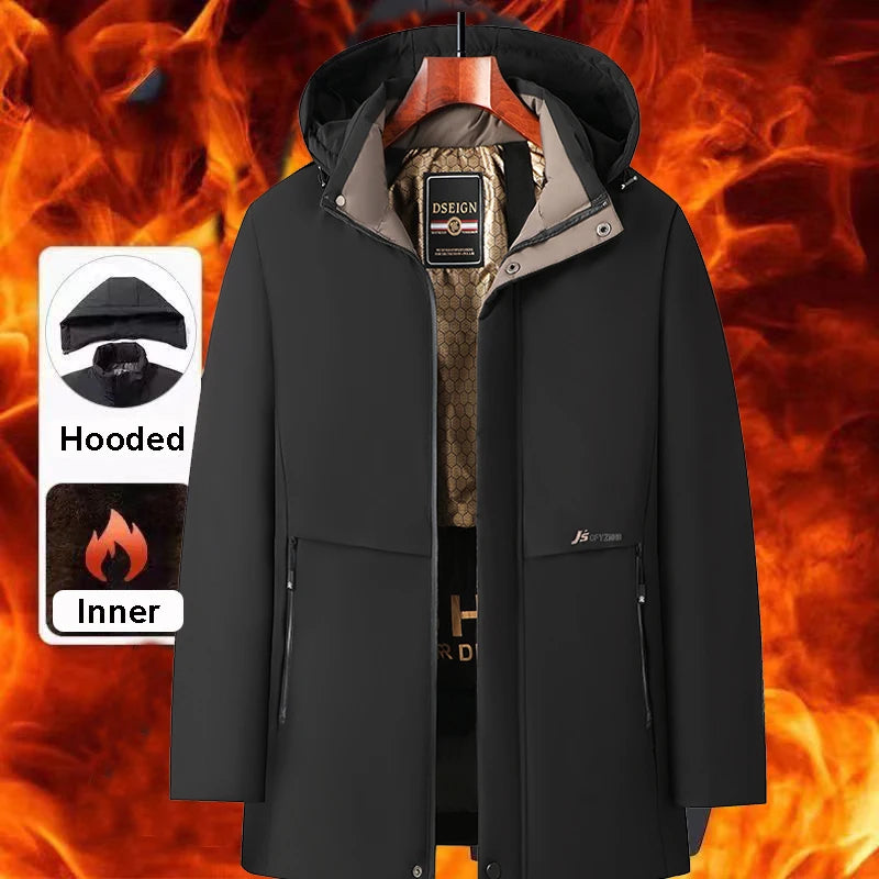 Winter Thermal Warm Fleece Jackets for Men Parka Men Climbing Thicken Jacket Outdoor Windbreak Men's Winter Coats Removable Hood