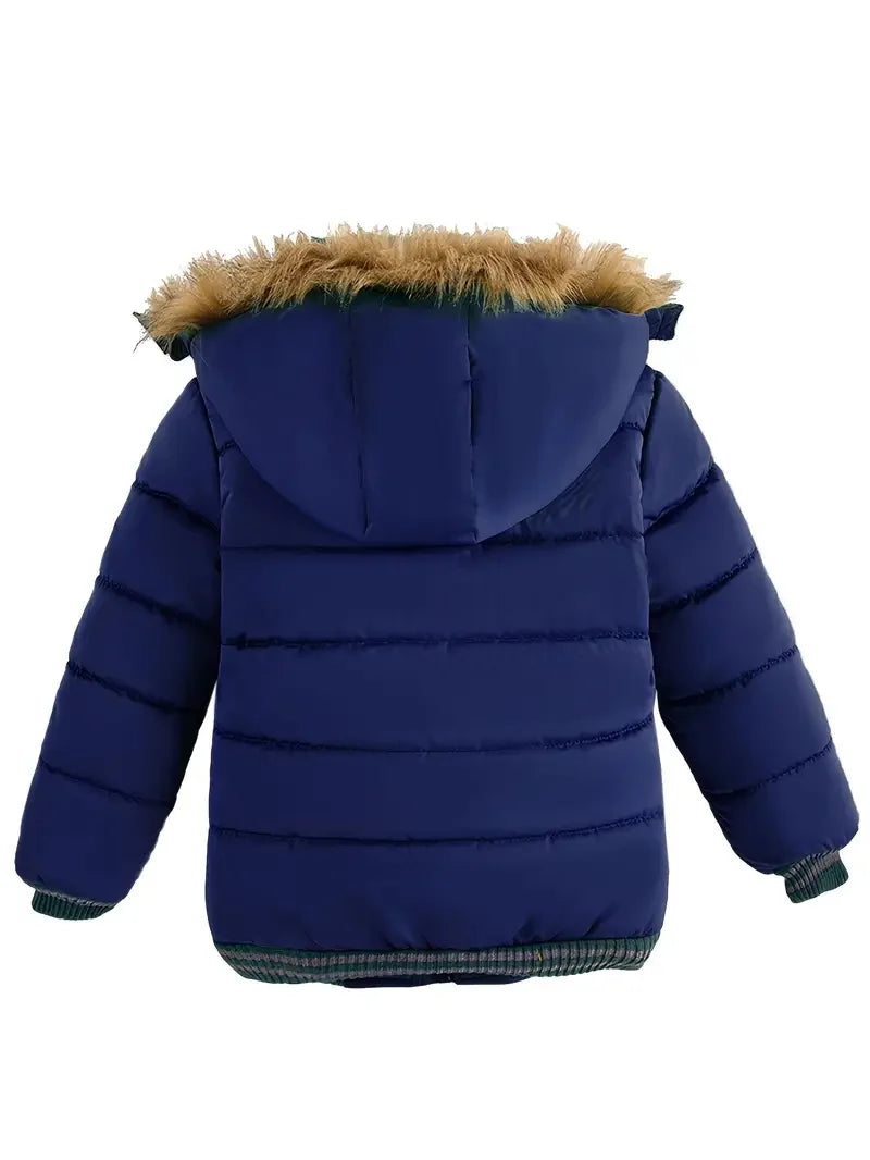 Winter Autumn Boys Girls Thick Jackets Kids Padded Fleece Warm Coats Children Hooded Cotton Outerwear Kids Snowsuit Clothes