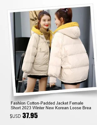 Fashion Winter Jacket Women 2025 New Korean Big Fur Collar Hooded Thick Down Parkas Female Short Coat Slim Warm Outerwear R047