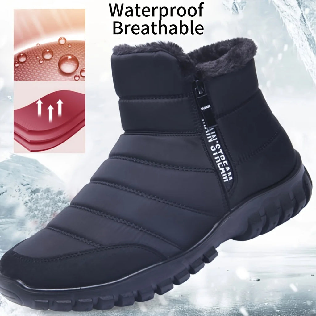 Winter shoes Men's sneakers Warm Cotton Zipper Snow Ankle Boots, Autumncasual shoes  Waterproof Snow Boots free shiping shoe