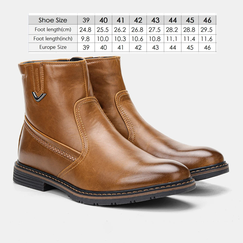 Men Winter Boots Vintage Ankle Warm Men's Winter Shoes #DM5277