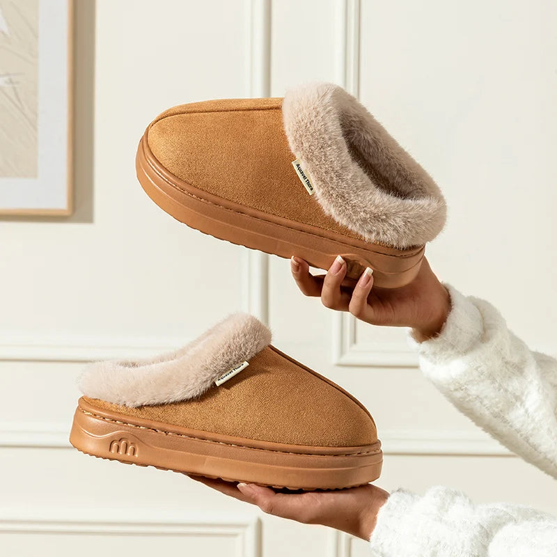 Men's Slippers Warm Outdoor Winter Non-slip Thick Soled Breathable Comfort Fashionable and Casual Shoes Snow Boots for Couples