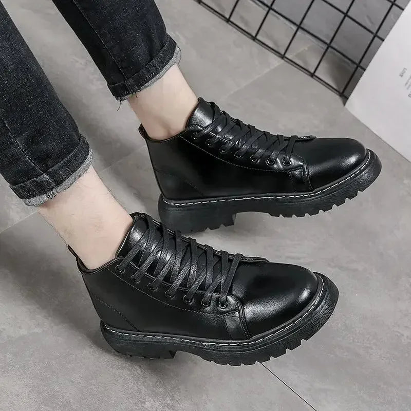 Winter Black Man Shoes Warm Boots for Men Short Barrel Booties Ankle Casual Comfortable Offers Trendy 2025 Cheap Fashion Sale
