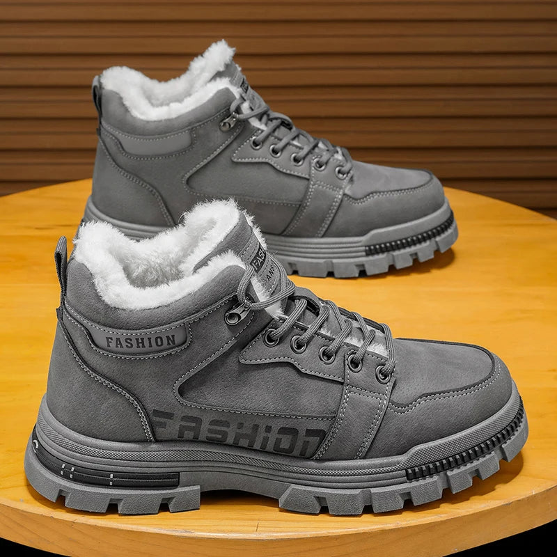 Men's high top denim boots, casual sports shoes, trendy and fashionable men's boots