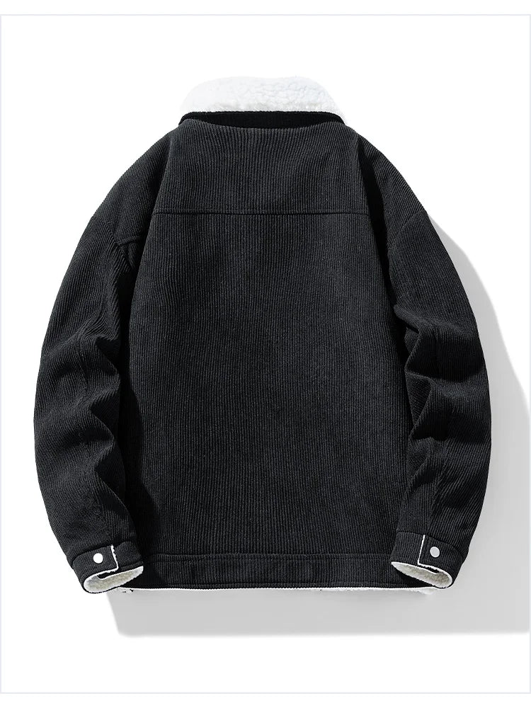 Men's Jackets and Coats Fashion Warm Corduroy Thick Coats 2024 Winter Fashion Men's Coats Down Jackets Men's Cotton Clothing