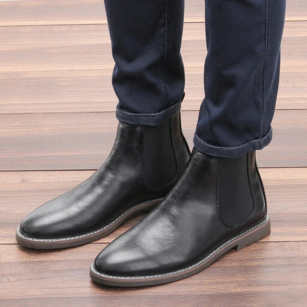 40~46 Chelsea Boots Men 2024 Brand Comfortable Fashion Leather Men Boots