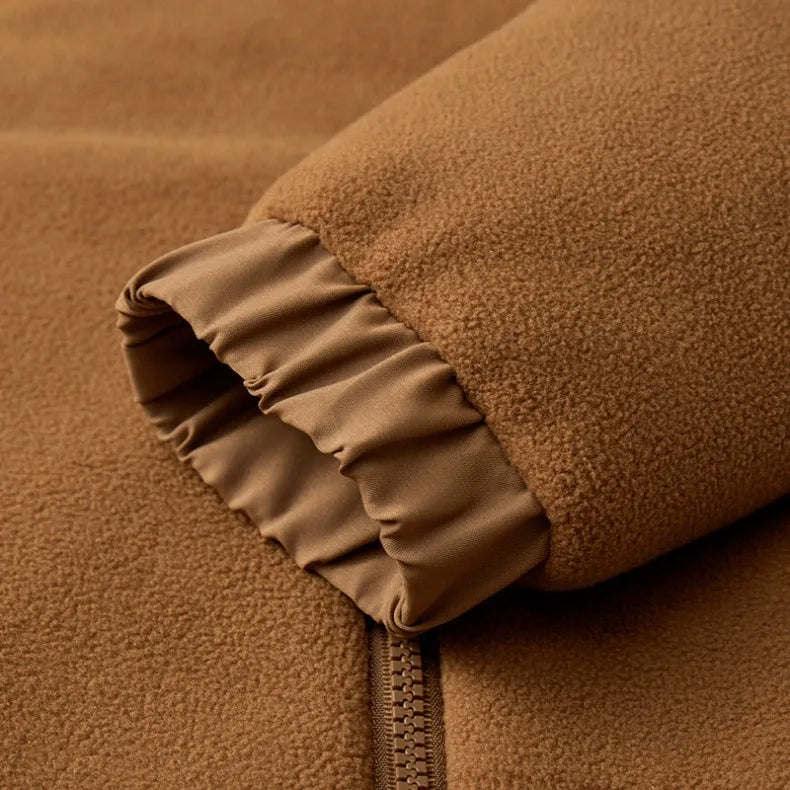 Winter Polar Fleece Jacket Men Warm Thicken Fleece Clothing Coats Men Outdoor Windproof Stand Collar Full Zipper Hiking Jacket