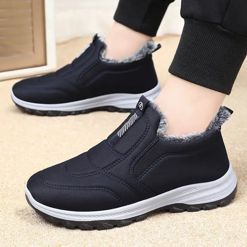 Winter Men's Snow Boots Non-slip Plush Fur Thick Cotton Shoes Male Sneakers Oudoor Hiking Warm Boots