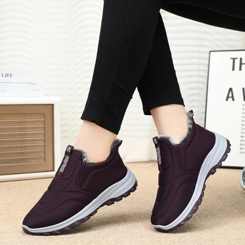 Winter Men Boots Outdoor Snow Boots Warm Lightweight Cotton Boot Non-slip Hiking Walking Shoes Fur Comfortable Women Ankle Boots