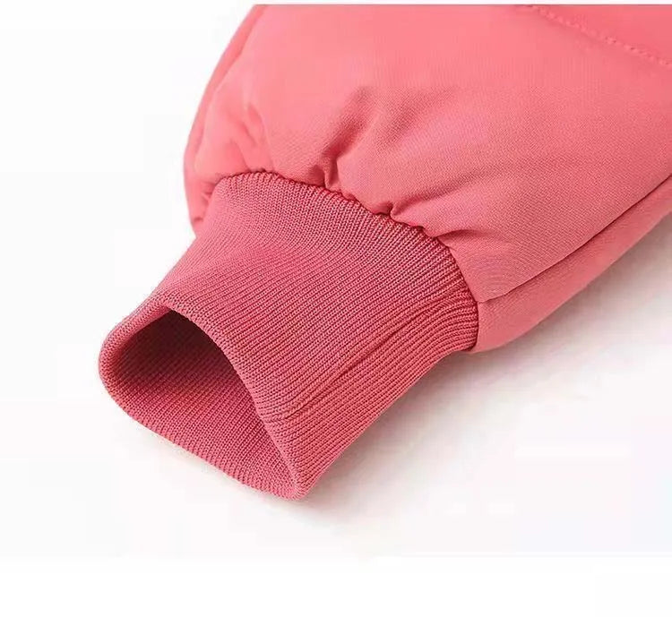 Winter Warm Jackets for Girls Two Colors Faux Fur Hooded Coat Kids White Duck Down Parkas Children Cotton Long Outwear