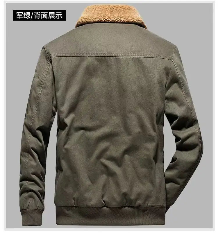Winter Men's Cargo Jacket Men High-quality Lamb Cashmere Jackets Thickened Warm Coat Fashion Casual Jackets Men Fleece Clothing