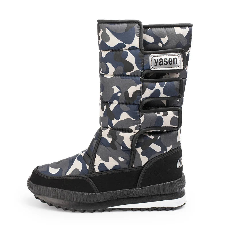 Men's Mid-calf Snow Boots Winter Plush Warm Cotton Boot Fashion Casual High Top Boots for Men Non-slip Platform Boots Big Size47