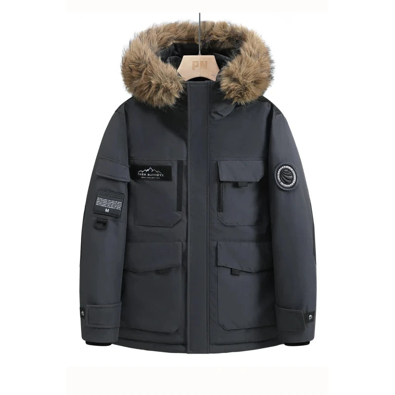 New Winter Jackets for Men with Hoods and Fur Collars New High-quality Waterproof Windproof Down Coat for Men Women Warm Jackets
