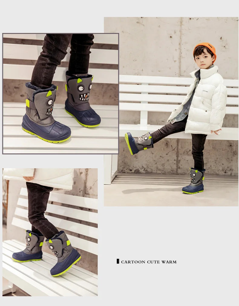Girls Unicorn Snow Boots Waterproof Slip Resistant Cold Weather Shoes Brand Boy Girls Rubber Boots for Kids Fashion Sneakers