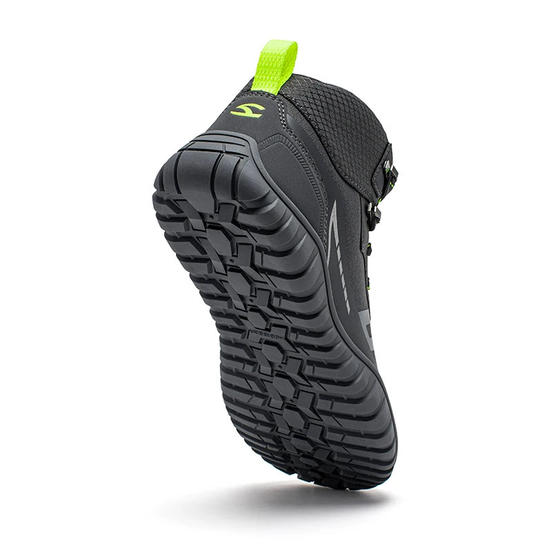 HOBIBEAR Mid Top Barefoot Shoes Mens Womens Wide Toe Hiking Boots Outdoor Non-Slip Trail-Running Shoes