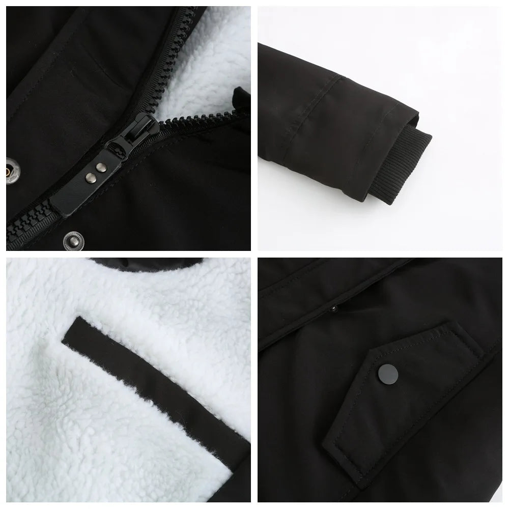 Winter Down Jackets Coats Women Warm Parkas Hooded Waterproof Thick Plush Fleece Lined Female Cotton Puffer Jacket Overcoat AY81