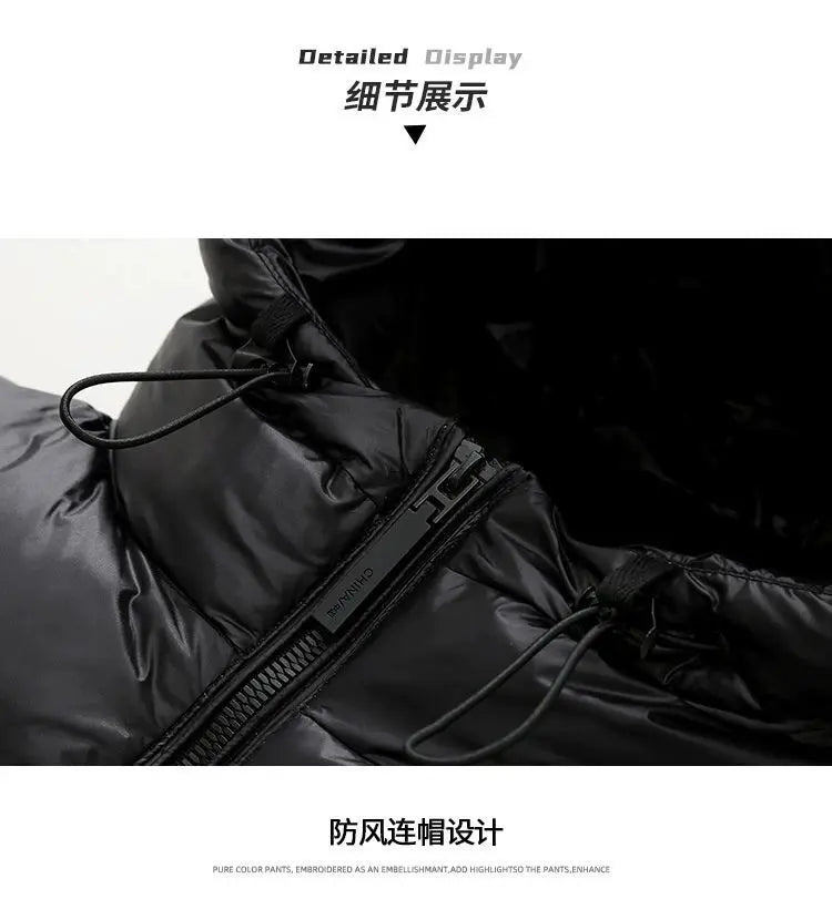 Winter jacket for Boys Girls Down Jacket Black Thickened Zipper Hooded Coat Big Childrens Kids Jacket