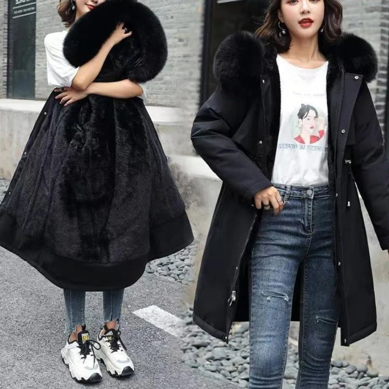 Women's Winter Jacket Hodded Fleece Padded Jacket Casual Loose Windbreaker Office Lady Matching New In Coats & Jackets Outerwear