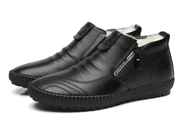 2025 Natural Wool Winter Shoes Men Genuine Leather Warmest Snow Boots Army Homme Walking Botas Hombre Platform Boots