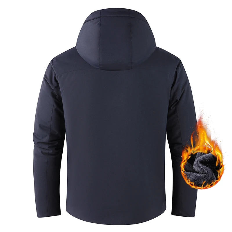 Winter Men Warm Waterproof Jackes Coat Mens Windproof Fleece Thicken Jacket Parkas Man Outdoor Casual Hooded Coat Jackets Male