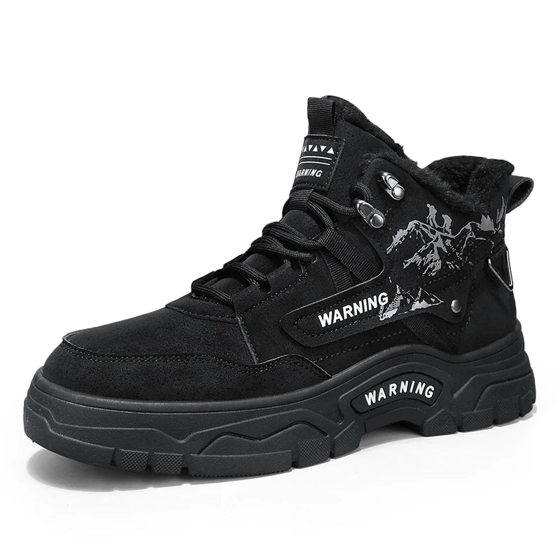 Men's boots winter new warm and velvet cotton boots non-slip comfortable casual boots fashion youth Joker outdoor high-top boots