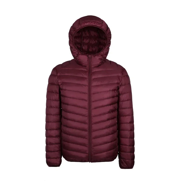 Down Jacket Men's 2024 New 90% White Duck Down Super Light Down Jacket Men's Lightweight Thermal Coat Hooded Feather Coat