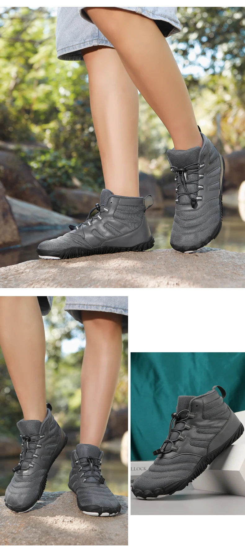 Winter Boots for Men Women Snow BareFoot Outdoor Non-slip Warm Fur Sneakers Ankle Boots waterproof mountaineering Hiking Shoes