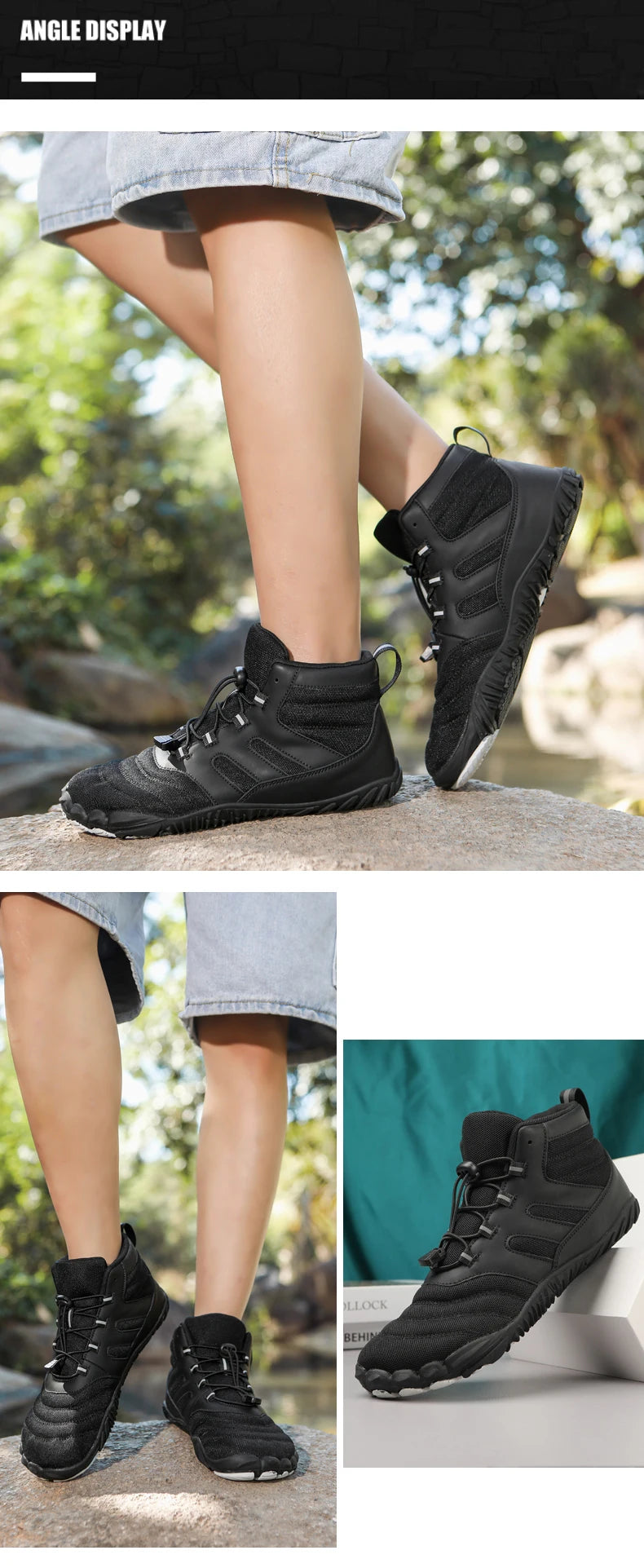 Winter Boots for Men Women Snow BareFoot Outdoor Non-slip Warm Fur Sneakers Ankle Boots waterproof mountaineering Hiking Shoes