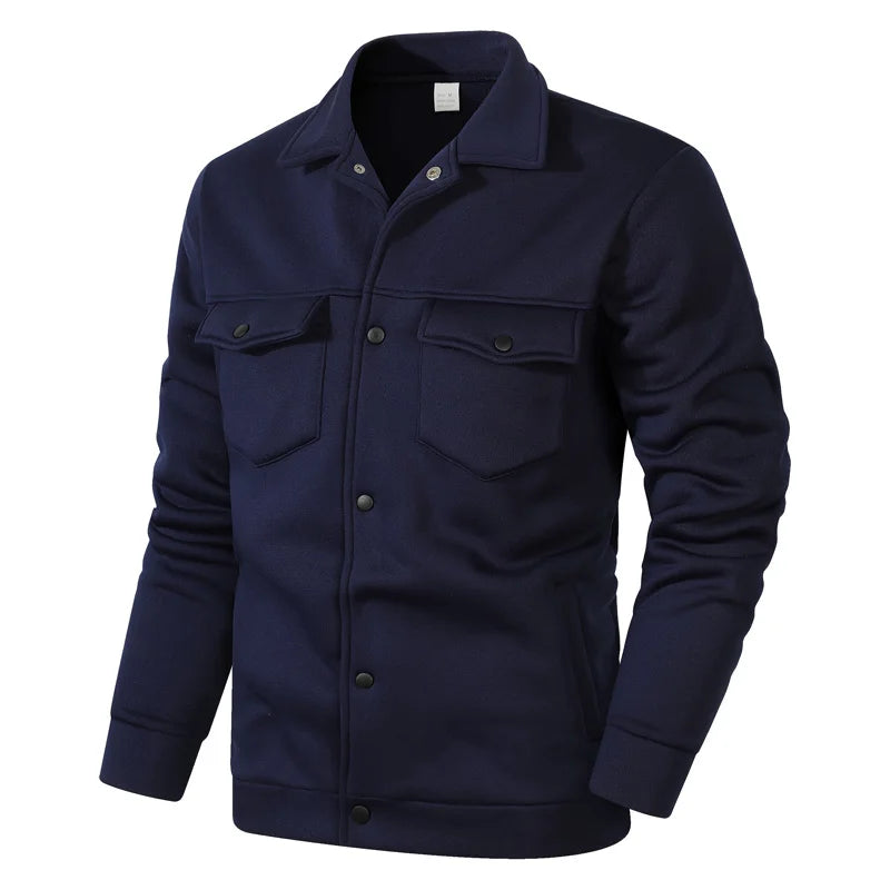 Men's winter fleece jacket - multi pocket, soft and warm casual outerwear, suitable for daily/outdoor/business leisure occasions