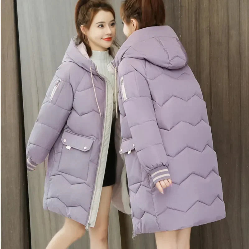 Winter Women Jacket Coats Long Parkas Female Down Cotton Hooded Overcoat Thick Warm Jackets Windproof Casual Student Coat Parka