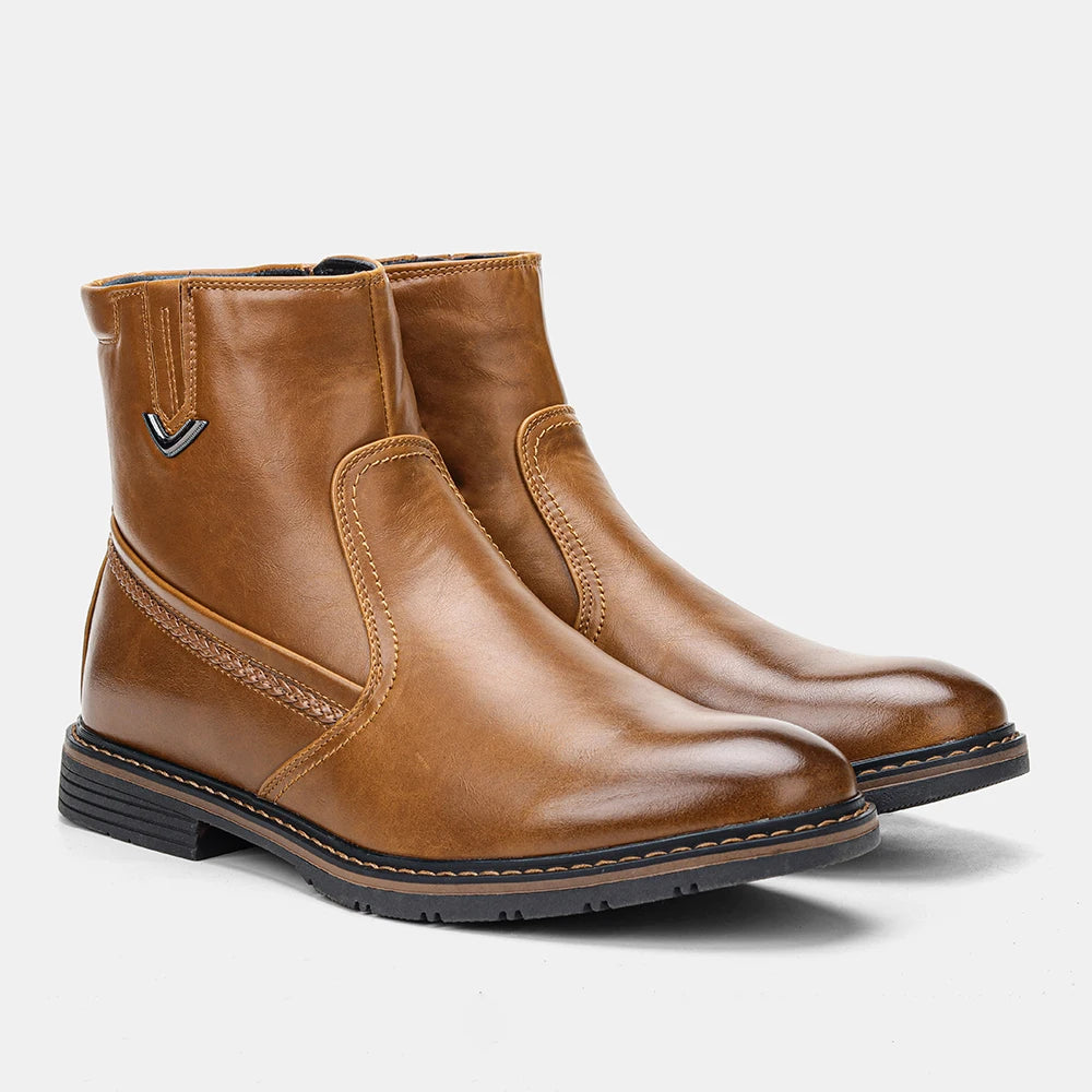 Men Winter Boots Vintage Ankle Warm Men's Winter Shoes #DM5277