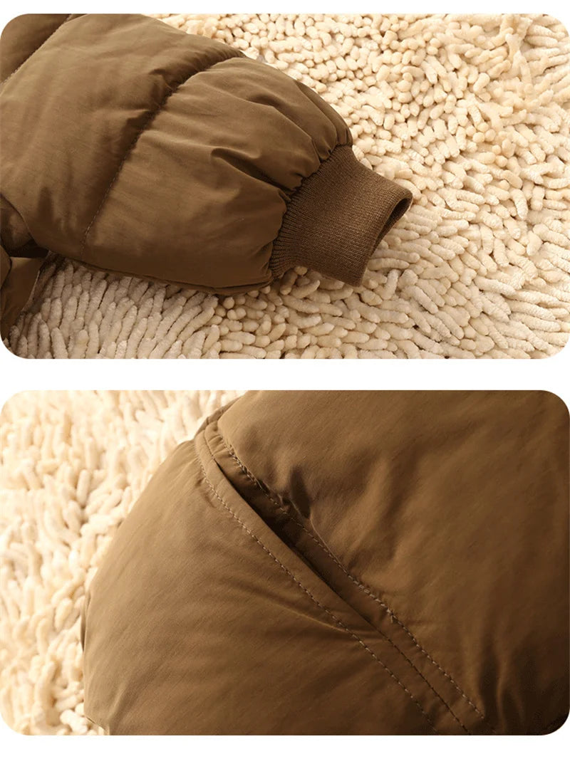 Kids Winter Down Jacket New Snow Wear Coats Thicken Warm Girls Boys' Cotton Clothes Chidlren Hooded Parkas 1-6 Years