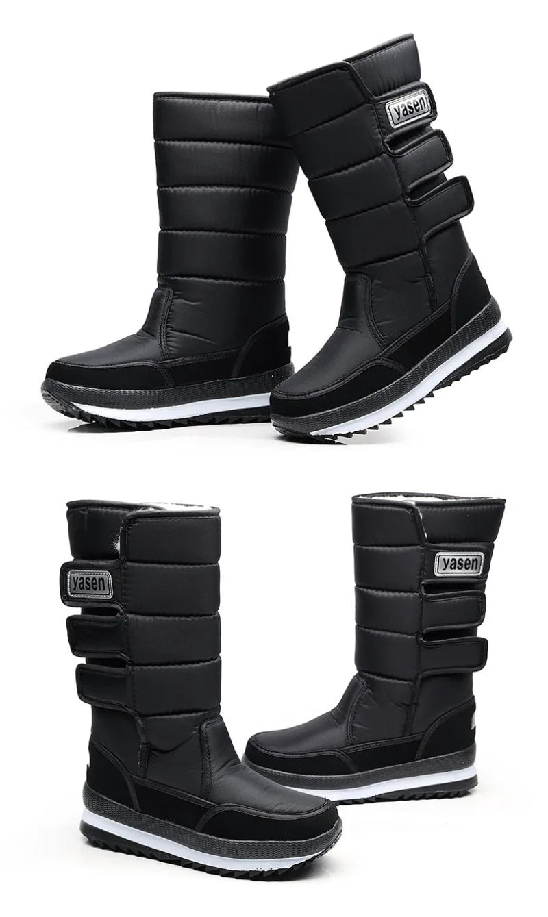 Men's Mid-calf Snow Boots Winter Plush Warm Cotton Boot Fashion Casual High Top Boots for Men Non-slip Platform Boots Big Size47