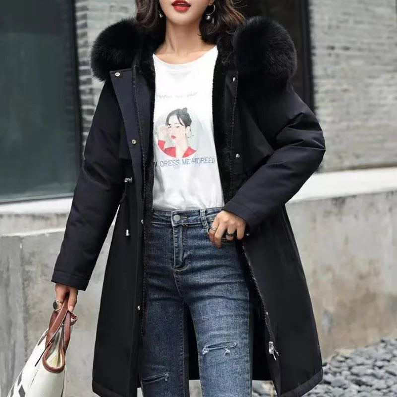 Women's Winter Jacket Hodded Fleece Padded Jacket Casual Loose Windbreaker Office Lady Matching New In Coats & Jackets Outerwear